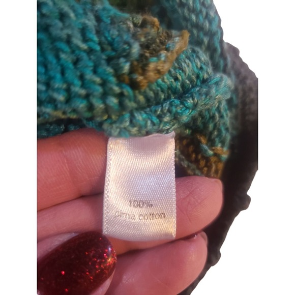 Peruvian Connection Sweater Womens XS Blue Floral Knit Quarter Sleeve Pullover - Picture 12 of 14